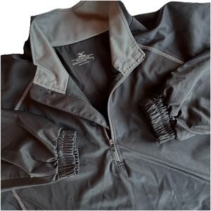 Mizuno Men's Large Jacket Golf Performance Wind Tech Black Pockets Pullover